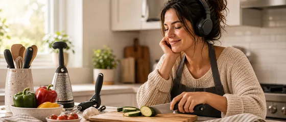 Listener enjoying an Audible story